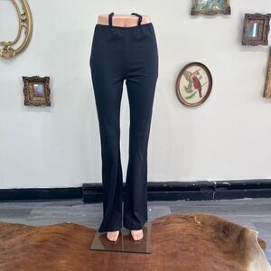 Edikted Black Flare Pants with Strappy G-String Detail \ Size Medium